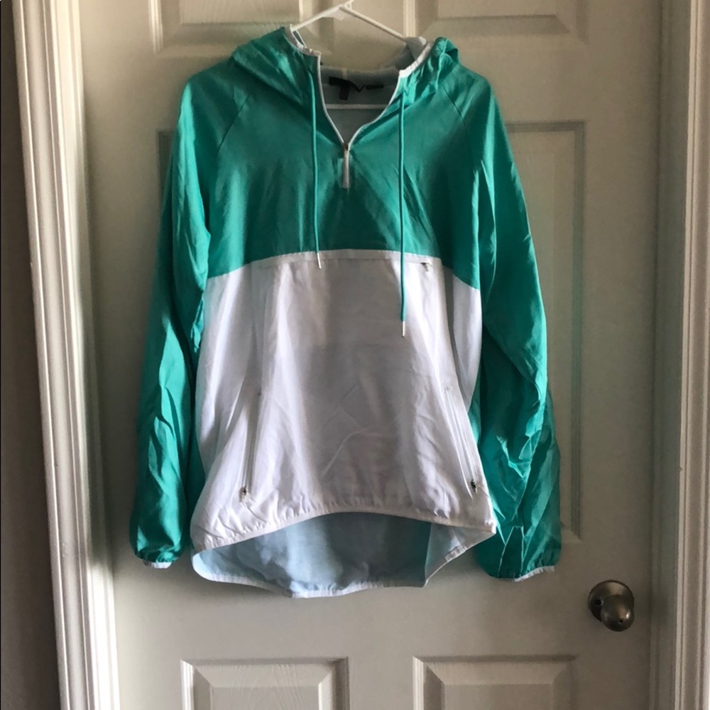 Teal/White Windbreaker